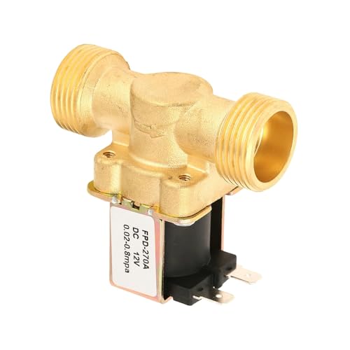 Elektrisches Magnetventil, elektrisches Ventil, NC-Magnetventil, DC12V, G3/4, normal geschlossen, elektrisches Magnetventil aus Messing for Wasser Geeignet für kleine Räume von YXZKJZJ