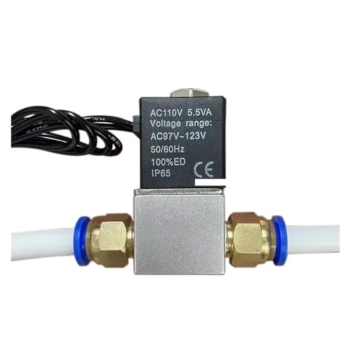 Normalerweise geschlossenes 1/4-Zoll-Magnetventil DC 12 V 24 V, pneumatische Position, Spule, Legierung, interner elektrischer Wechselstrom Geeignet für kleine Räume(4mm,DC 12V) von YXZKJZJ