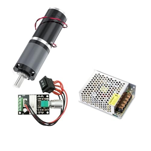 Planetengetriebemotor 12V 24V 11RPM-2160RPM 0,5-100Kg Halterung + Controller + Netzteil Rückwärts einstellbar Geeignet für kleine Räume(12V 21RPM) von YXZKJZJ