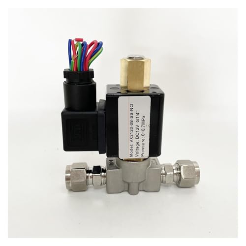 SS-NO 1/4" normalerweise offenes Edelstahl-Magnetventil 304 SS Rohrverschraubungsrohr Geeignet für kleine Räume(With 8mm fittings,AC24V) von YXZKJZJ