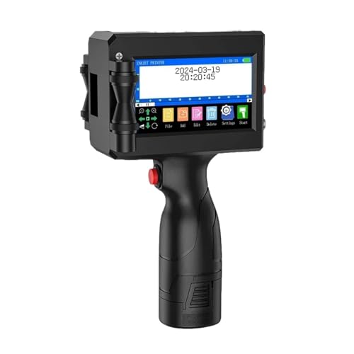 Tragbarer Thermo-Tintenstrahldrucker 1750PLUS, 12,7 mm, tragbar, Text, QR, Barcode, Bild, Chargennummer, Logo, Datum, Etikettencodiermaschine Schnelltrocknend für Beschriften und Codieren(Without ink) von YXZKJZJ