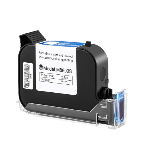 YXZKJZJ 1/2/3/5PC Online Handheld-Tintenstrahldruckerpatrone 12,7 mm Schwarz Schnelltrocknende wasserfeste Lösungsmitteltinte Original Schnelltrocknend für Beschriften und Codieren(1PCS) von YXZKJZJ