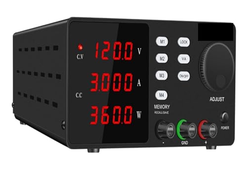 YXZKJZJ 300 W 360 W DC geregeltes Labornetzteil variabel, 30 V 10 A Labor einstellbar 60 V 5 A 120 V 3 A Spannungsregler Stabilisator Tischquelle Hohe Präzision, große Reichweite(Black 120V 3A 360W) YXZKJZJ 300 W 360 W DC geregeltes Labornetzteil variabel, 30 V 10 A Labor einstellbar 60 V 5 A 120 V 3 A Spannungsregler Stabilisator Tischquelle Hohe Präzision, große Reichweite(Black 120V 3A 360W) von YXZKJZJ