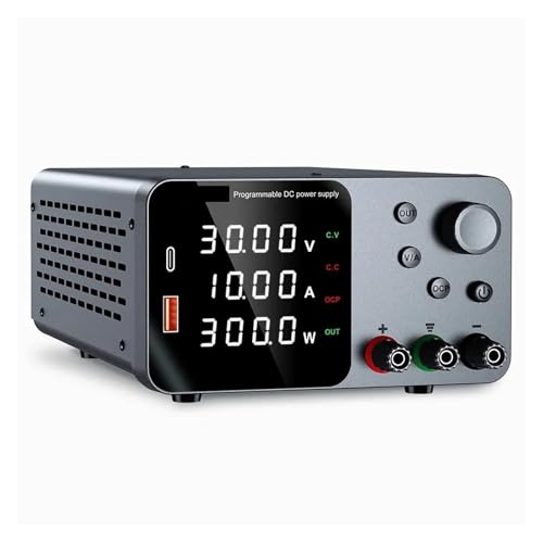 YXZKJZJ 30V 10A DC Netzteil Variables, schaltgeregeltes Tischnetzteil mit USB-A/Typ-C-Anschluss for schnelles Laden 4-stellige LED-Präzisionsanzeige Hohe Präzision, große Reichweite(Tp605) von YXZKJZJ