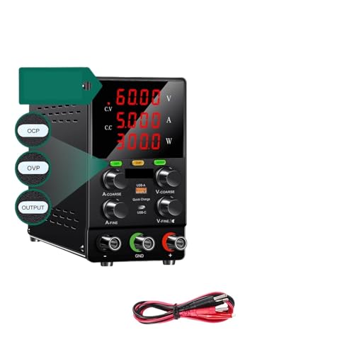 YXZKJZJ 30V 10A Labor Netzteil Einstellbar 5A Schalt DC Tisch Netzteile 60V Ziffern Anzeige Spannung Regler Reparatur USB Hohe Präzision, große Reichweite(60V 5A SPS605S) von YXZKJZJ