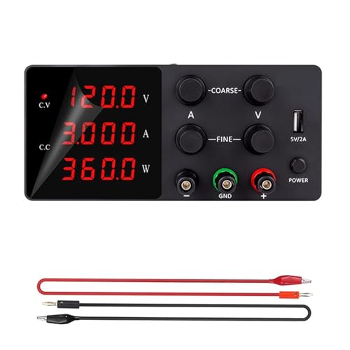 YXZKJZJ 30v 5a Einstellbare DC Netzteil for Labor 120v 3a USB Tisch Schalter 30v10a Led 5v Digitale Spannung Bank Quelle Hohe Präzision, große Reichweite(120V3A Black) von YXZKJZJ