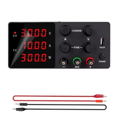 YXZKJZJ 30v 5a Einstellbare DC Netzteil for Labor 120v 3a USB Tisch Schalter 30v10a Led 5v Digitale Spannung Bank Quelle Hohe Präzision, große Reichweite(30V10A Black) von YXZKJZJ