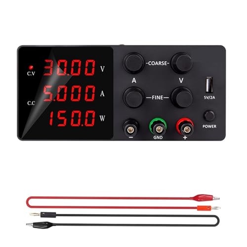 YXZKJZJ 30v 5a Einstellbare DC Netzteil for Labor 120v 3a USB Tisch Schalter 30v10a Led 5v Digitale Spannung Bank Quelle Hohe Präzision, große Reichweite(30V5A Black) von YXZKJZJ