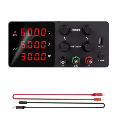 YXZKJZJ 30v 5a Einstellbare DC Netzteil for Labor 120v 3a USB Tisch Schalter 30v10a Led 5v Digitale Spannung Bank Quelle Hohe Präzision, große Reichweite(60V5A Black) von YXZKJZJ
