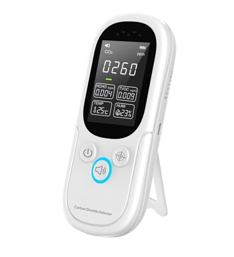 YXZKJZJ 4IN1 Luftqualitätsmonitor CO2 HCHO TVOC Temperaturmessrät Thermometer Feuchtigkeitstester for den Innenbereich Heimgasdetektor Echtzeit-Lesung von YXZKJZJ