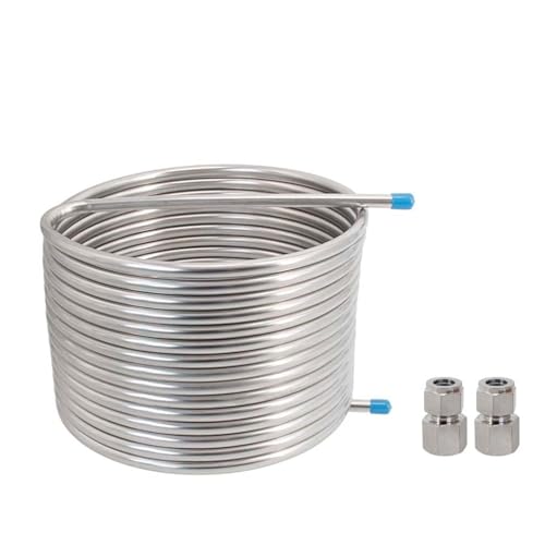 YXZKJZJ 50ft (15,2 M) Wärmeaustausch-Umlaufmaischesystem-Spule 10"/12" Durchmesser 1/2" AD-Schlauch 304SS Heißlaugentank-Kühler Multifunktionale Nutzung(12 inch Female) von YXZKJZJ