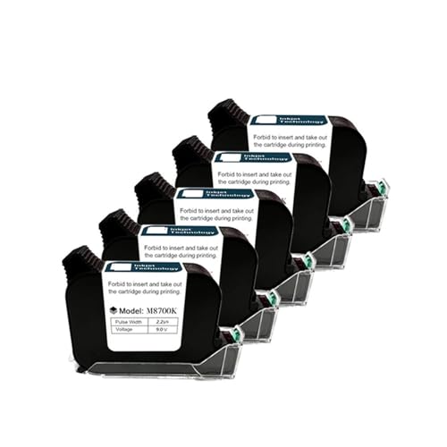 YXZKJZJ A Level Ink Handheld Online-Tintenstrahldruckerpatrone, schnell trocknend, Schwarz, B Level 12,7 mm, Originalteile von Office Schnelltrocknend für Beschriften und Codieren(5PCS) von YXZKJZJ