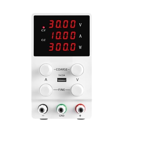 YXZKJZJ DC Lab Einstellbares Netzteil 30V 60V 5A 10A Schaltnetzteil for Labortische USB Typ C Schnellladung optional Hohe Präzision, große Reichweite(30V 10A White) von YXZKJZJ