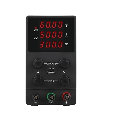 YXZKJZJ DC Lab Einstellbares Netzteil 30V 60V 5A 10A Schaltnetzteil for Labortische USB Typ C Schnellladung optional Hohe Präzision, große Reichweite(60V 5A Black) von YXZKJZJ
