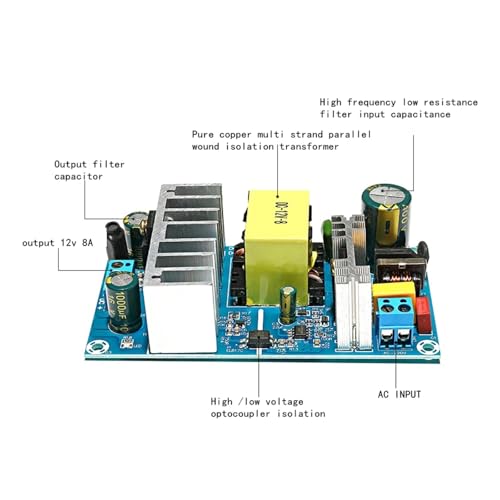 YXZKJZJ Eingang DC 12V 8A Netzteilmodul 96W Netzteilmodul Platine Schalter AC-DC Schalter Netzteilplatine DC-12-8 für Elektronik, Automatisierungsgeräte, LED-Beleuc YXZKJZJ Eingang DC 12V 8A Netzteilmodul 96W Netzteilmodul Platine Schalter AC-DC Schalter Netzteilplatine DC-12-8 für Elektronik, Automatisierungsgeräte, LED-Beleuc von YXZKJZJ