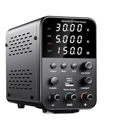 YXZKJZJ Einstellbare DC Netzteil BPS3010 Labor Wartung Werkbank 30V 10A Spannung Strom Regler AC Hohe Präzision, große Reichweite(Black BPS305) von YXZKJZJ