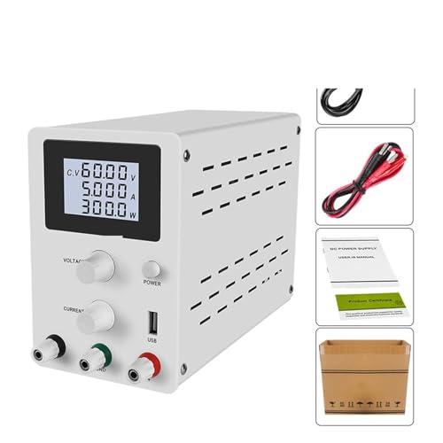 YXZKJZJ Einstellbare geregelte Labor-Schaltnetzteil DC 30V 10A 60V 5A Spannungsregler AC DC Konverter for die Reparatur von Telefon-PCB Hohe Präzision, große Reichweite(BD200-R-SPS605D W) von YXZKJZJ