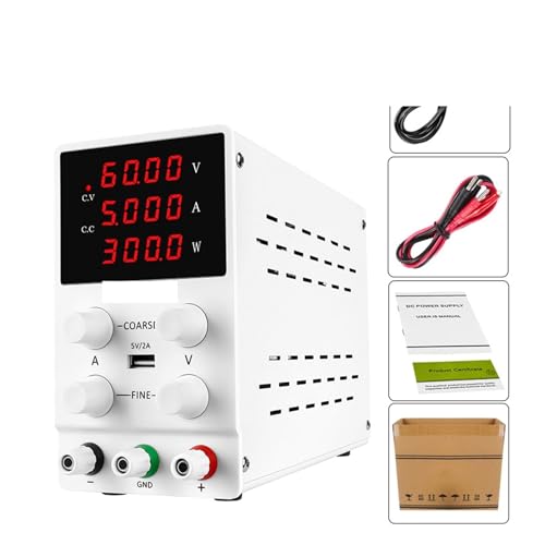 YXZKJZJ Einstellbare geregelte Labor-Schaltnetzteil DC 30V 10A 60V 5A Spannungsregler AC DC Konverter for die Reparatur von Telefon-PCB Hohe Präzision, große Reichweite(BD200-SPS605 W) von YXZKJZJ