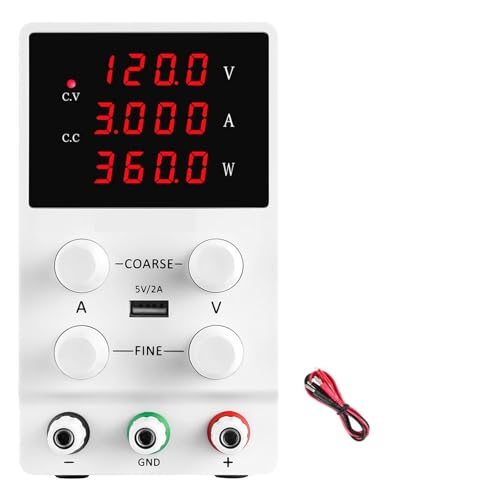 YXZKJZJ LCD-Labor-Variables Netzteil mit 3-stelliger Anzeige for Telefon, Einstellbarer 60-V-5-A-Spannungsregler, AC-Tischquelle, 18-W-USB-Anschluss Hohe Präzision, große Reichweite(120V 3A) von YXZKJZJ