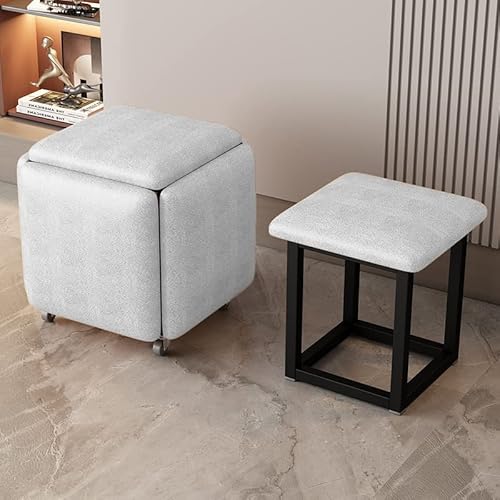 YXZN 5 in 1 Nesting Hocker Fußstütze Hocker Würfel Fußstütze Sitz stapelbarer Hocker Fußhocker mit Rädern für Schlafzimmer Wohnheim Wohnzimmer YXZN 5 in 1 Nesting Hocker Fußstütze Hocker Würfel Fußstütze Sitz stapelbarer Hocker Fußhocker mit Rädern für Schlafzimmer Wohnheim Wohnzimmer von YXZN
