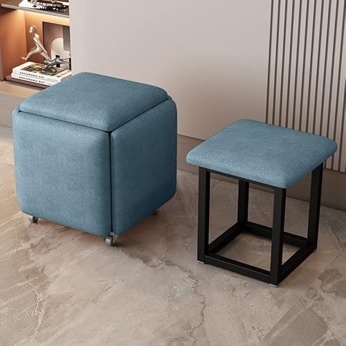 YXZN 5 in 1 Nesting Hocker Fußstütze Hocker Würfel Fußstütze Sitz stapelbarer Hocker Fußhocker mit Rädern für Schlafzimmer Wohnheim Wohnzimmer YXZN 5 in 1 Nesting Hocker Fußstütze Hocker Würfel Fußstütze Sitz stapelbarer Hocker Fußhocker mit Rädern für Schlafzimmer Wohnheim Wohnzimmer von YXZN