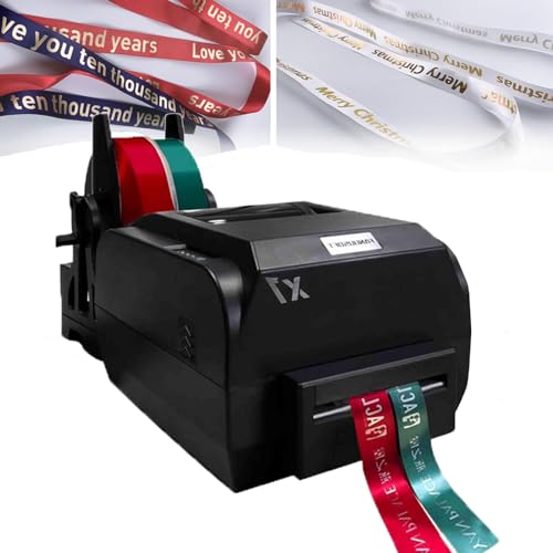 Banddrucker, Heißprägedrucker für Geschenkverpackung, Digitaler Farbbanddrucker mit Bandhalter unterstützt über 50 Sprachen (doublerow) von YXZQLOZ