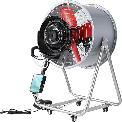 YXZQLOZ 220 V tragbarer Nebelventilator mit Ständer, Außenlüfter für Terrasse, Golfwagen und Außenbereich (60cm/24in) von YXZQLOZ
