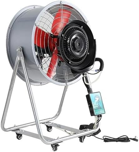 YXZQLOZ 220V Außennebelventilator Industrieller Nebelventilator mit Rollen für Terrassen, Hinterhöfe und Fabriken, super starker Wind (60cm/24in) von YXZQLOZ