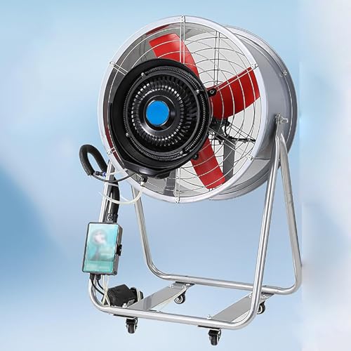 YXZQLOZ 220V Tragbarer Nebelventilator mit Ständer, Außenlüfter für Terrasse, Golfwagen und Außenbereich (60cm/24in) von YXZQLOZ
