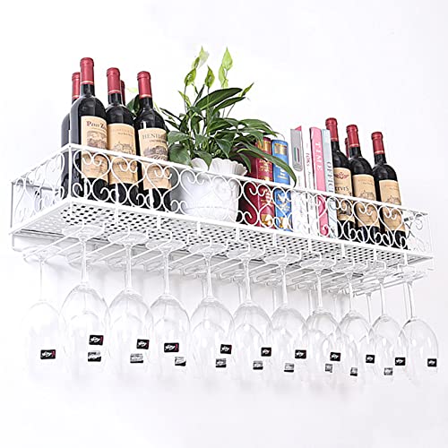 YXZWBWL Wandmontiertes Weinregal und Glashalter zum Aufhängen von Flaschen und Gläsern, Stielglas-Organizer für Weinzubehör in der Küche, Bar oder zu Hause von YXZWBWL
