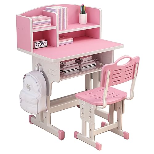 YXZYFPP Kinderschreibtisch- und Stuhlset, höhenverstellbar, großer Schreibtischstuhl, Kinderarbeitstisch, Kinderheimstudium (Farbe: B, Größe: 70 x 45 cm) (A 70 * 45CM) von YXZYFPP