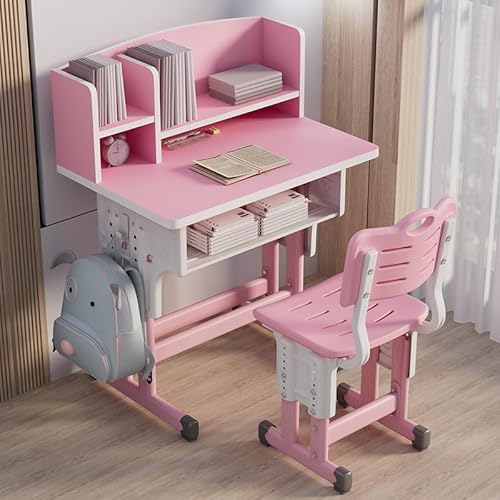 YXZYFPP Kindertisch und Stuhl-Set, Heimschreibtisch, Kinderarbeitstisch, höhenverstellbar, Buch, Kinderarbeitszimmer (Farbe: B, Größe: 70 x 50 cm) (B 70 * 50CM) von YXZYFPP