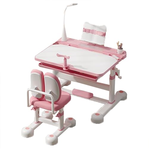 YXZYFPP Lerntisch für Kinderheim, Verstellbarer Schreibtisch, geeignet für Kinder zum Erledigen von Hausaufgaben und zum Zeichnen, ergonomisch gestalteter Lerntisch für Kinder (Pink) von YXZYFPP