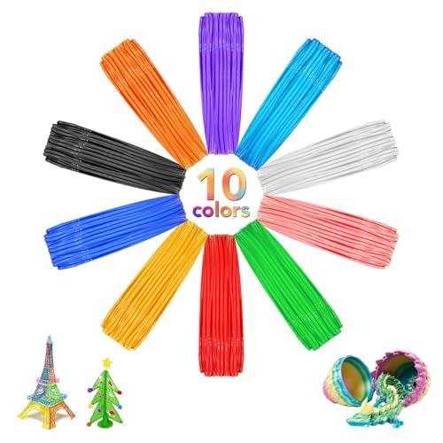 YYAQZD 3D Stift Filament PLA 10 Farben,je 5m,3D Druck Filament 1,75mm für Kinder & Erwachsene, 3D Stift Zubehör Kompatibel mit MYNT3D SCRIB3D Tecboss 3D Pen & 3D Drucker,Insgesamt 50M YYAQZD 3D Stift Filament PLA 10 Farben,je 5m,3D Druck Filament 1,75mm für Kinder & Erwachsene, 3D Stift Zubehör Kompatibel mit MYNT3D SCRIB3D Tecboss 3D Pen & 3D Drucker,Insgesamt 50M von YYAQZD