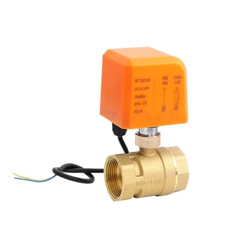 1/2 Zoll, 3/4 Zoll, 2,5 cm, 5,1 cm, normalerweise geschlossen, motorisierter Kugelhahn, 220 V, 12 V, 24 V, 2-Draht-Ersatz-Magnetventil aus Messing (1-1/2 Zoll, 220 V AC_normalerweise geschlossen) von YYAZXSIQ