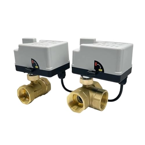 DN15 DN20 DN25 DN50 Messing Motorisierte Kugelhahn 220V 12V 24V 3 Drähte 2 elektrische Aktuatoren mit Handschalter (DN40, 220VAC_3-Wege) von YYAZXSIQ