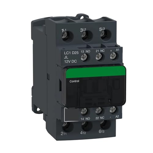 YYAZXSIQ Black LC1D25JL DC Electric Magnetic Contactor 3P 3NO LC1-D25JL 25A 12V DC Coil von YYAZXSIQ