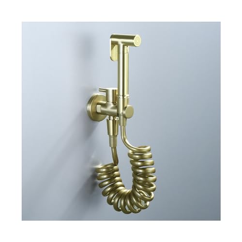 Gebürstetes Gold Bidet Handbrause Set für WC, Bidet Armaturen WC Messing Wandmontiert Handheld Bidet Sprayer für Toilette mit Duschschlauch, für Personal Hygiene, Baby Cloth Diaper Sprayer(Color:B) Gebürstetes Gold Bidet Handbrause Set für WC, Bidet Armaturen WC Messing Wandmontiert Handheld Bidet Sprayer für Toilette mit Duschschlauch, für Personal Hygiene, Baby Cloth Diaper Sprayer(Color:B) von YYBAO