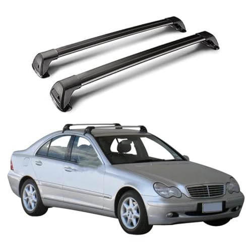 YYBCDSA 2 Stück Aluminium Dachträger Querstangen, für Mercedes-Benz C-Class W203 4 Door 2000-2007 Dachboxen, Aluminium Dachträger Relingträger Car Zubehör,B von YYBCDSA