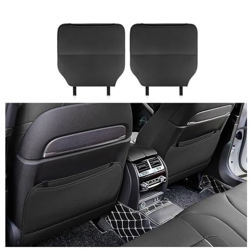 YYBCDSA 2 Stück Auto Rücksitz Anti Kick Pad, für VW Golf 8 Mk8 / GTI GTD GTE 2020-2024 Wasserdicht Leder Rückenlehne Anti-Kick Pads Autositz Rückenlehnenschutz Zubehör,A von YYBCDSA