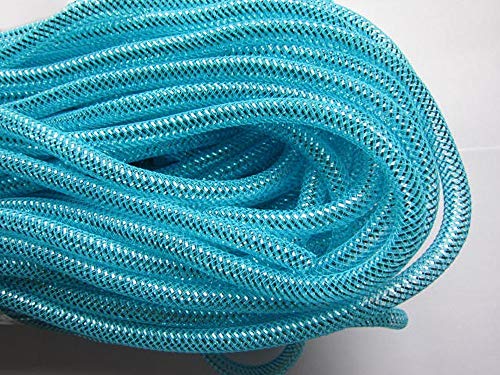 YYCRAF 27 Meter (30 Jahre) Solides Netzrohr, Deko-Flex für Kränze, Cyberlox Crin Handwerk, 8 mm, Türkis von YYCRAFT