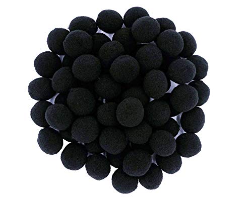 YYCRAFT 100 Stück 2,5 cm Pompons Bälle für Hobbybedarf und DIY kreative Handwerk, Party-Dekorationen (schwarz) von YYCRAFT