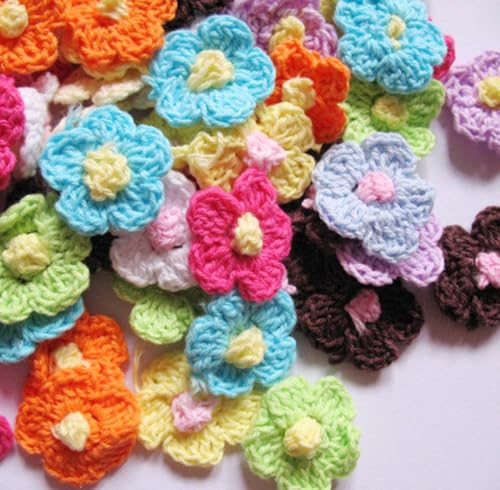 YYCRAFT 100 Stück Häkeln 2,5 cm Frühlingsblume YYCRAFT 100 Stück Häkeln 2,5 cm Frühlingsblume von YYCRAFT