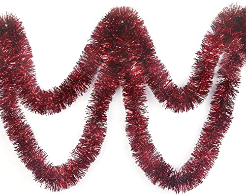 YYCRAFT 15 Yards (45 Fuß), handelsübliche Länge, dicke Folie, Weihnachtsgirlande, Weinrot von YYCRAFT