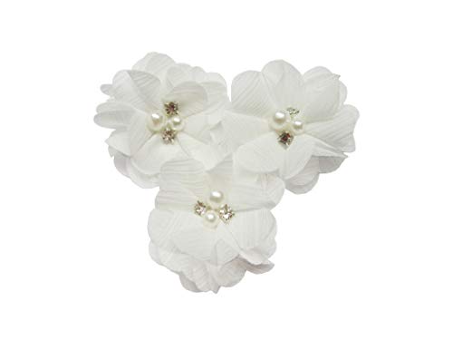 YYCRAFT 20 Stück Chiffon 5,1 cm Blume Strass Perlen für Bastelprojekte - gebrochenes Weiß YYCRAFT 20 Stück Chiffon 5,1 cm Blume Strass Perlen für Bastelprojekte - gebrochenes Weiß von YYCRAFT
