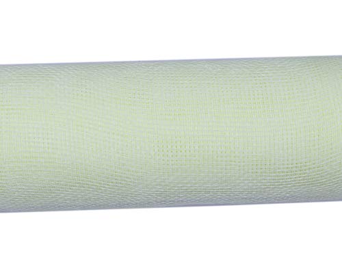 YYCRAFT 25,4 cm x 9,1 m Dekoband aus Poly-Mesh-Material (keine metallische Folie) (25,4 cm x 9,1 m, elfenbeinfarben) von YYCRAFT