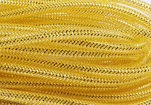 YYCRAFT Deko-Netzschlauch mit Metallfolie, 8 mm x 22,7 m, goldfarben YYCRAFT Deko-Netzschlauch mit Metallfolie, 8 mm x 22,7 m, goldfarben von YYCRAFT