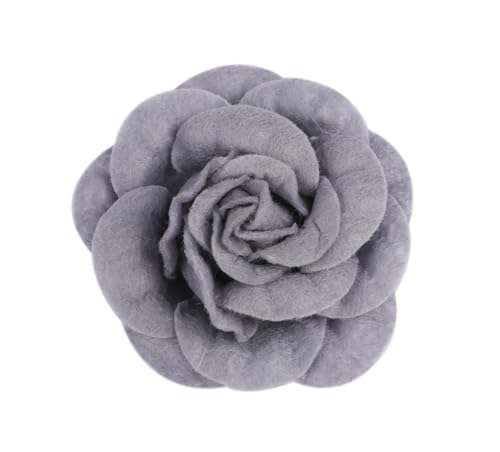 YYCRAFT Filz-Rose, 7 cm, 4D, große Blumen-Applikation für DIY Baby Mädchen Blume Stirnband Schleifen Basteln Party Dekoration, grau, About 2.75" von YYCRAFT