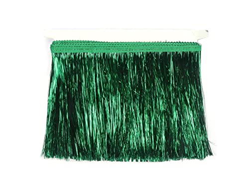 YYCRAFT Lametta-Fransenborte, 20,3 cm breit, Lametta-Girlande, Tanz-Kostüm, Fransenborte, glänzender Folieneffekt, Party-Dekoration (4,5 m, Smaragdgrün) von YYCRAFT