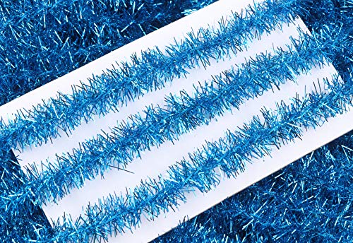 YYCRAFT Schmales Metall-Lametta-Girlande, Drahtband, 1,9 cm x 20 m, Türkis von YYCRAFT